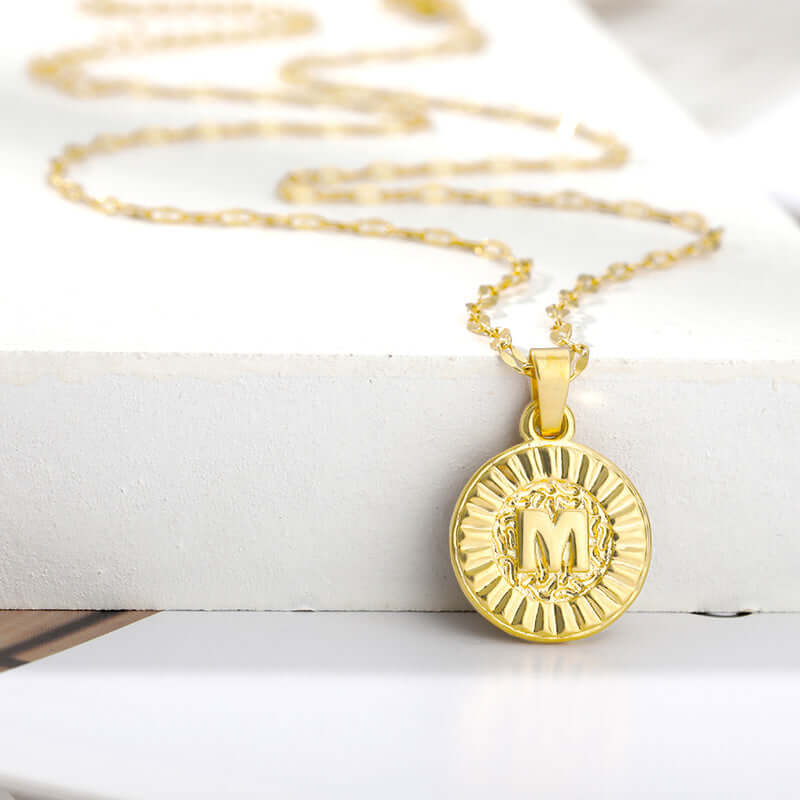 Initial Round Letter Pendant Necklace | MSHSM